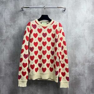 Authentic Gucci Knitwear in Cream with Red Heart Design